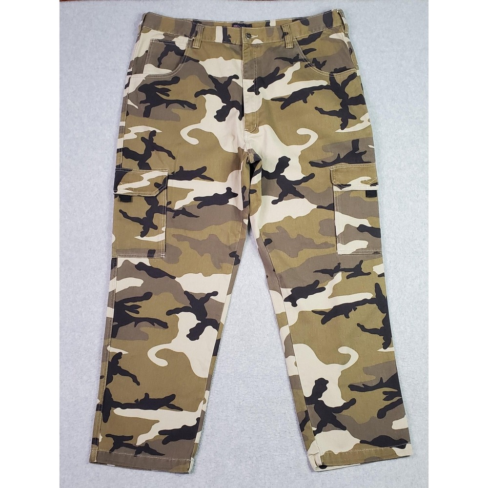 Harbor Bay Cargo Pants Tag Size 44X32 Fits 42X32 Camo Cotton Relaxed Comfort Fit